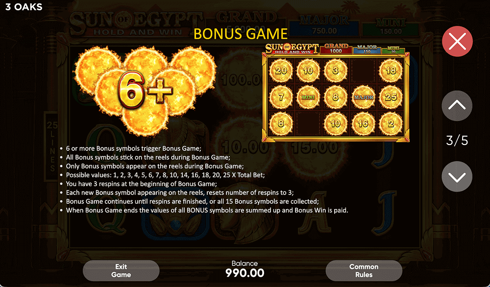 Hold & Win Bonus Game