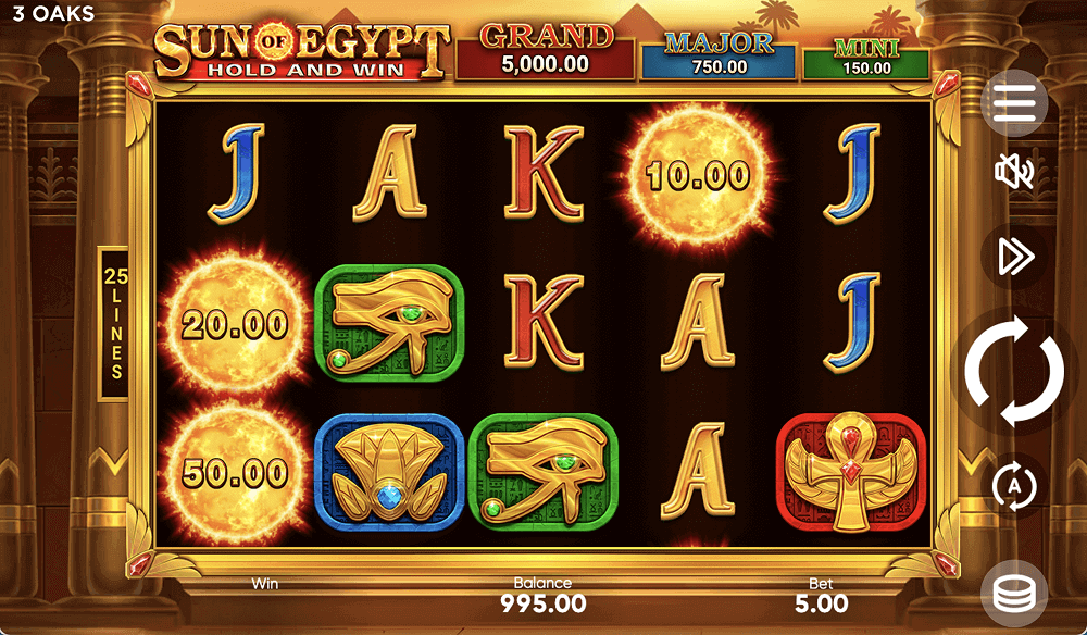 Мобильная версия Sun of Egypt: Hold and Win